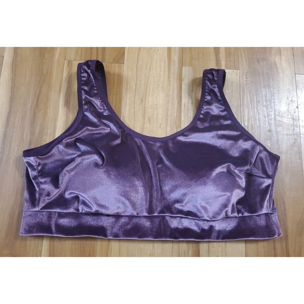 Torrid Purple Velvet Scoop Neck Lightly Padded Bralette Size 3